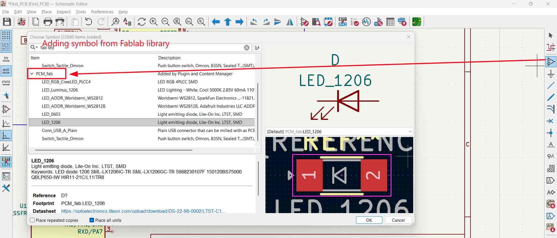 KiCAD symbol picker